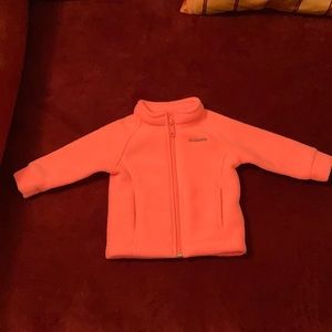 Columbia salmon color fleece thick jacket 6-12M